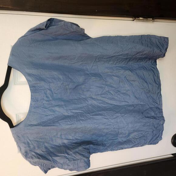 Marnie West Vintage 100% Silk Embroidered Blouse- Jean Blue- Size Large Western - Picture 6 of 8